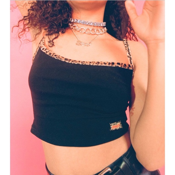 Unif To-Go Leopard Trim Crop Tank - Picture 7 of 12